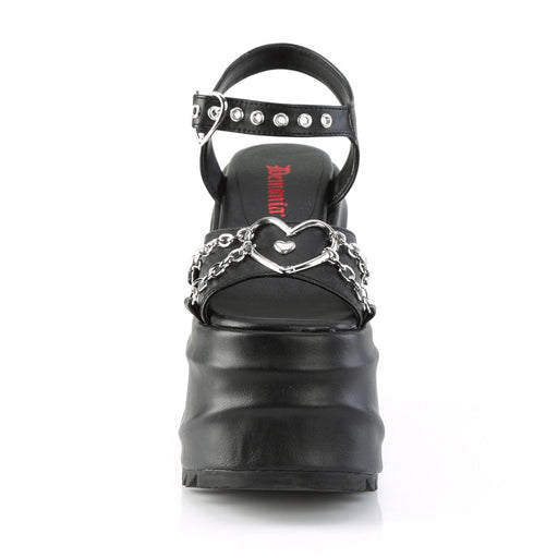 WAVE-09 Black Vegan Leather Sandal Demonia US Size (Women's): 6