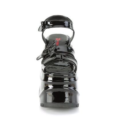 WAVE-13 Black Patent Sandal Demonia