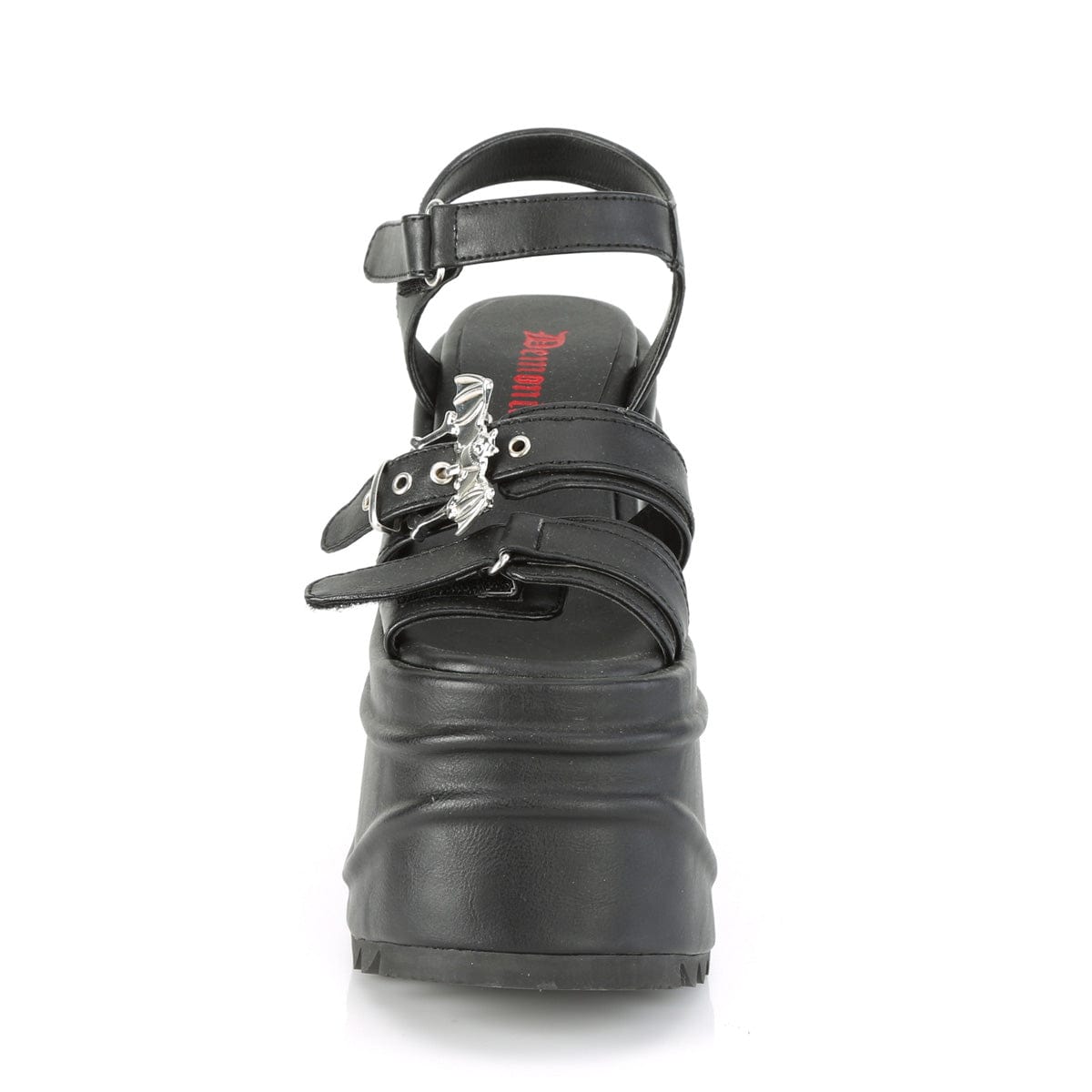 WAVE-13 Black Vegan Leather Sandal Demonia US Size (Women's): 6