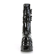 WAVE-150 Black Patent Mid-Calf Boot Demonia US Size (Women's): 6