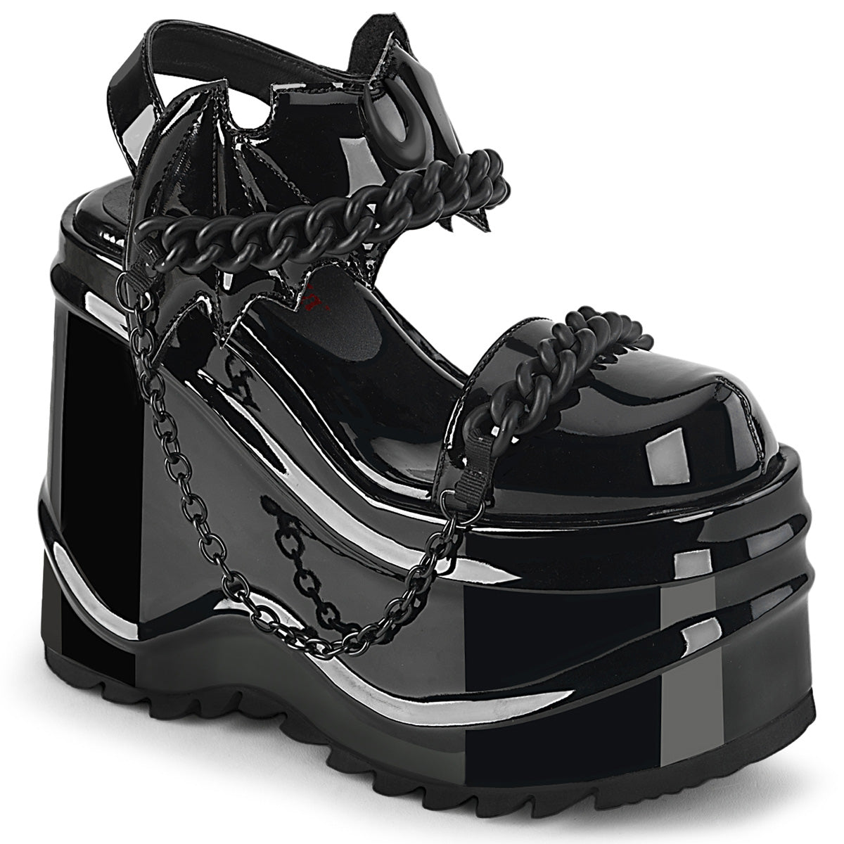 WAVE-20 Black Patent Sandal Demonia