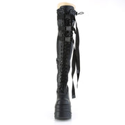 WAVE-315 Black Stretch Vegan Leather Thigh Boot Demonia US Size (Women's): 6