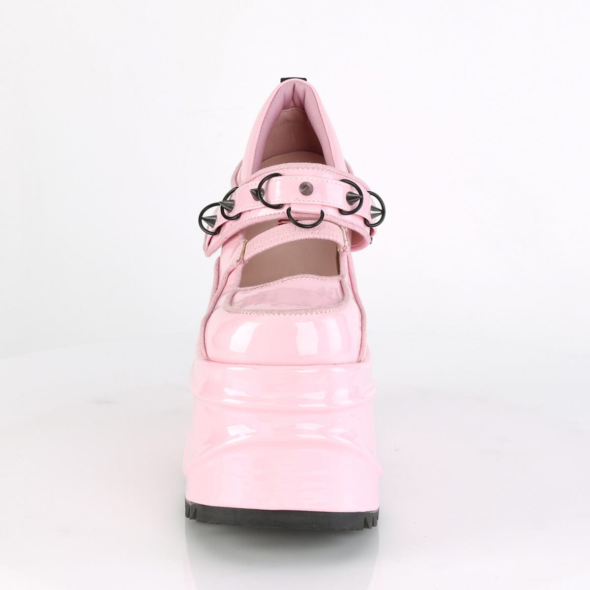 WAVE-48 Baby Pink Hologram Patent Mary Janes Demonia US Size (Women's): 6