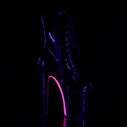 XTREME-1020TT Black Patent/Black-Neon HotPink Ankle Boot Pleaser