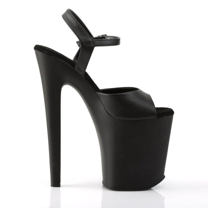 XTREME-809 Black Faux Leather Platform Sandal Pleaser