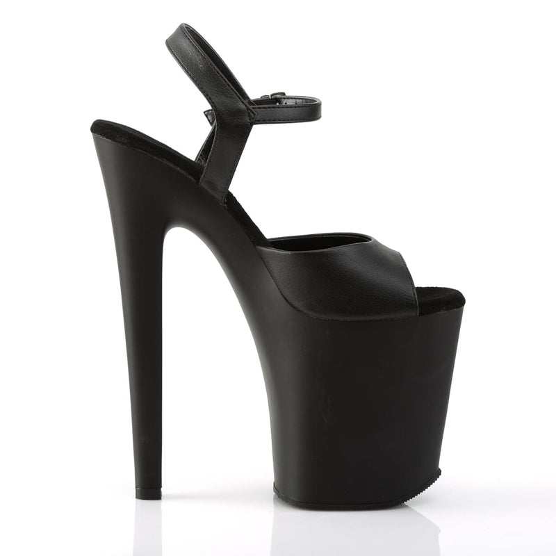 XTREME-809 Black Faux Leather/Black Matte Platform Sandal Pleaser US Size (Women's): 5