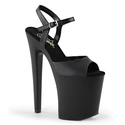 XTREME-809 Black Faux Leather Platform Sandal Pleaser