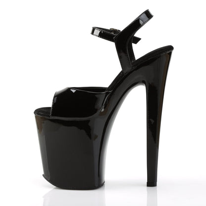 XTREME-809 Black Patent Platform Sandal Pleaser