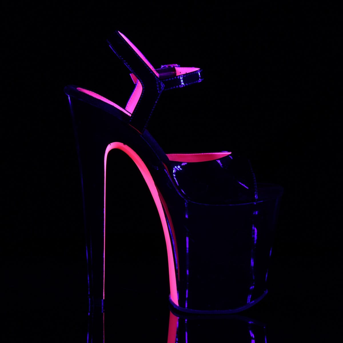 XTREME-809TT Black Patent-Hot Pink/Black Platform Sandal Pleaser