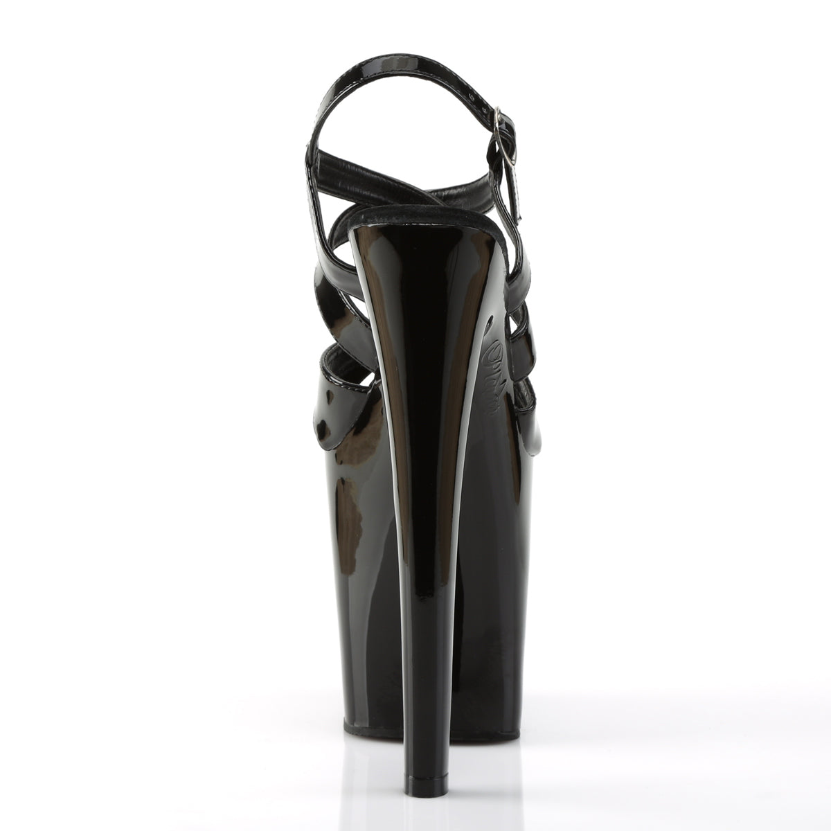 XTREME-872 Black Patent Platform Sandal Pleaser