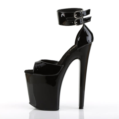 XTREME-875 Black Patent Platform Sandal Pleaser