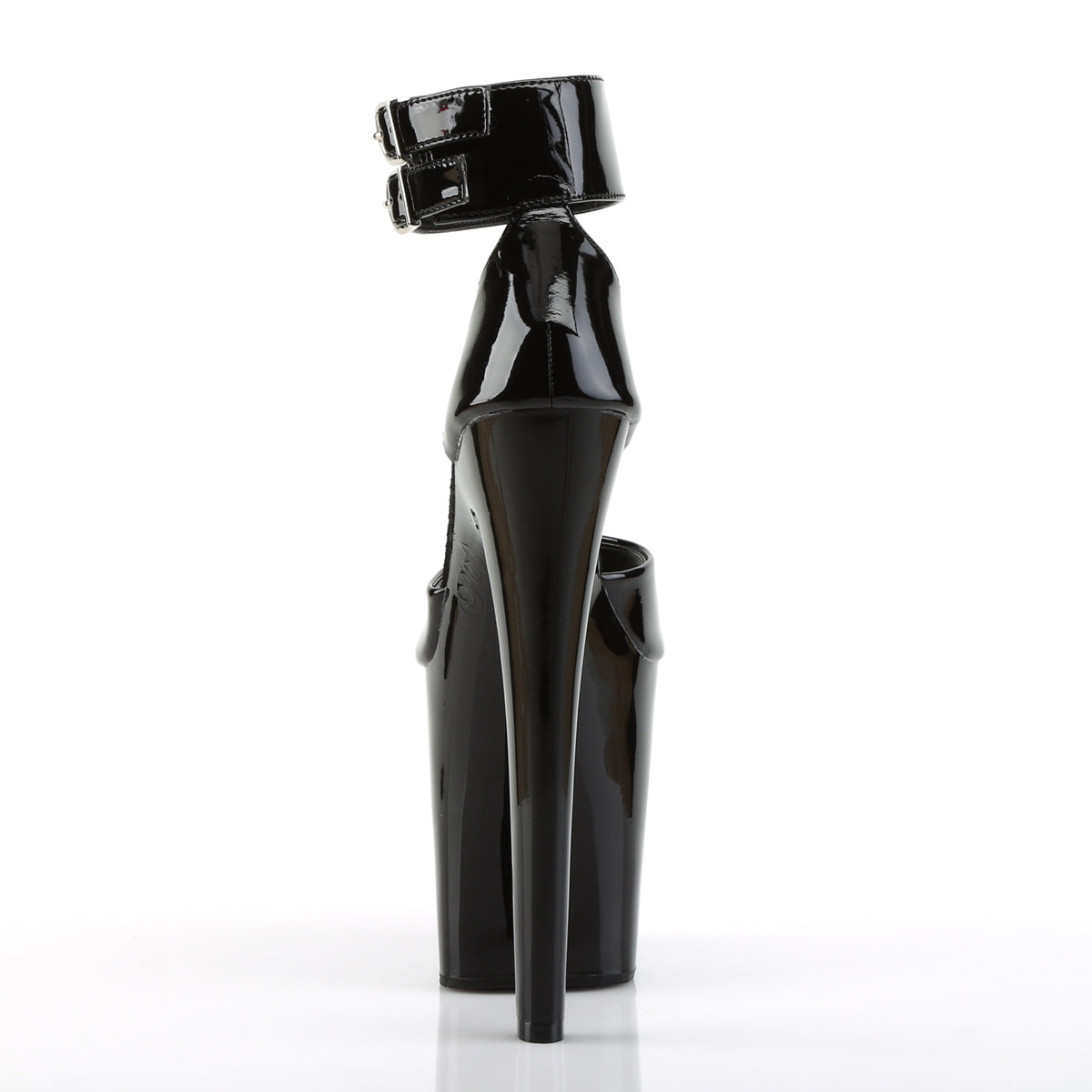 XTREME-875 Black Patent Platform Sandal Pleaser