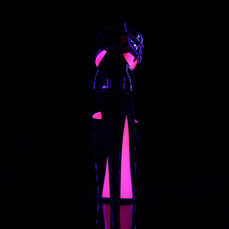 XTREME-875TT Black Patent -Neon Hot Pink/Black Platform Sandal Pleaser US Size (Women's): 5