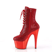 ADORE-1020CHRS Red Rhinestones/Red Chrome Ankle Boot Pleaser US Size (Women's): 5