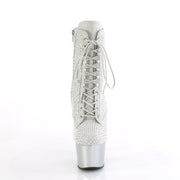 ADORE-1020RM Silver Faux Sude Rhinestones Mesh/Silver Matte Pleaser US Size (Women's): 5