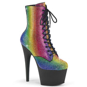 ADORE-1020RS Rainbow Rhinestones/Black Matte Pleaser US Size (Women's): 5
