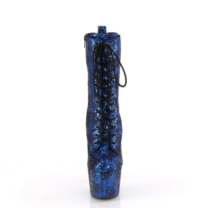 ADORE-1040SPF Blue Metallic Snake Print Fabric