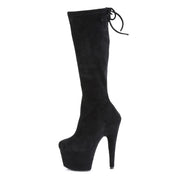 ADORE-2008 Black Stretch Faux Suede/Black Faux Suede Knee Boot Pleaser US Size (Women's): 5