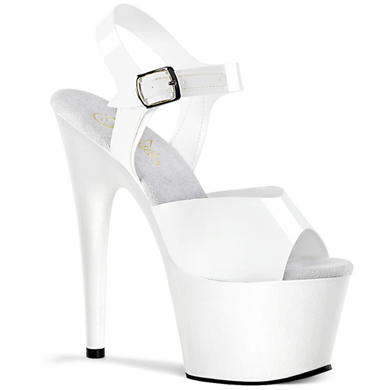 ADORE-708N White (Jelly-Like) TPU/White Platform Sandal Pleaser US Size (Women's): 5