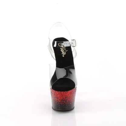 ADORE-708SS  Clear /Black-Red Glitter
