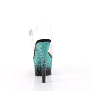 ADORE-708SS Clear/Black-Turquoise Multi Glitter Pleaser US Size (Women's): 5