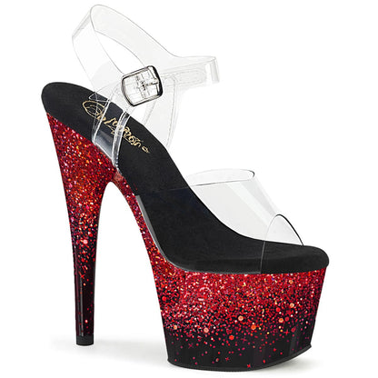 ADORE-708SS  Clear /Black-Red Glitter