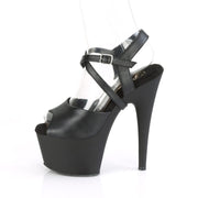 ADORE-724 Black Faux Leather/Black Matte Platform Sandal Pleaser US Size (Women's): 5