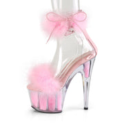 ADORE-724F Clear-Baby Pink Fur/Baby Pink Fur Platform Sandal Pleaser US Size (Women's): 5