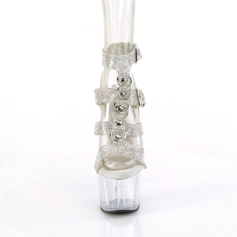 ADORE-756RS Silver AB Rhinestones TPU/Clear Pleaser US Size (Women's): 5