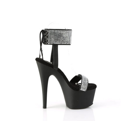 ADORE-770 Black Faux Leather-Rhinestones/Black Matte