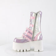 ASHES-120 Baby Pink-Lavender Hologram graphic Patent Mid-Calf Boot Demonia US Size (Women's): 6