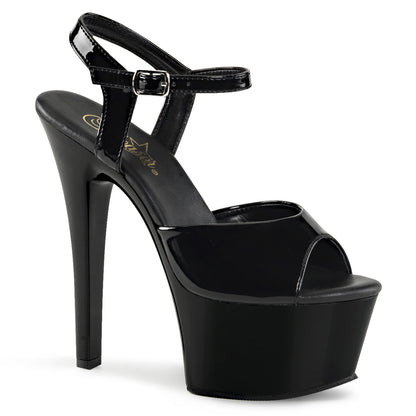 ASPIRE-609 Black Patent Platform Sandal