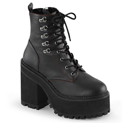 ASSAULT-100 Black Vegan Leather Ankle Boot