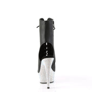 BEJEWELED-1016-6 Black Faux Leather/Silver AB Rhinestones Pleaser US Size (Women's): 5