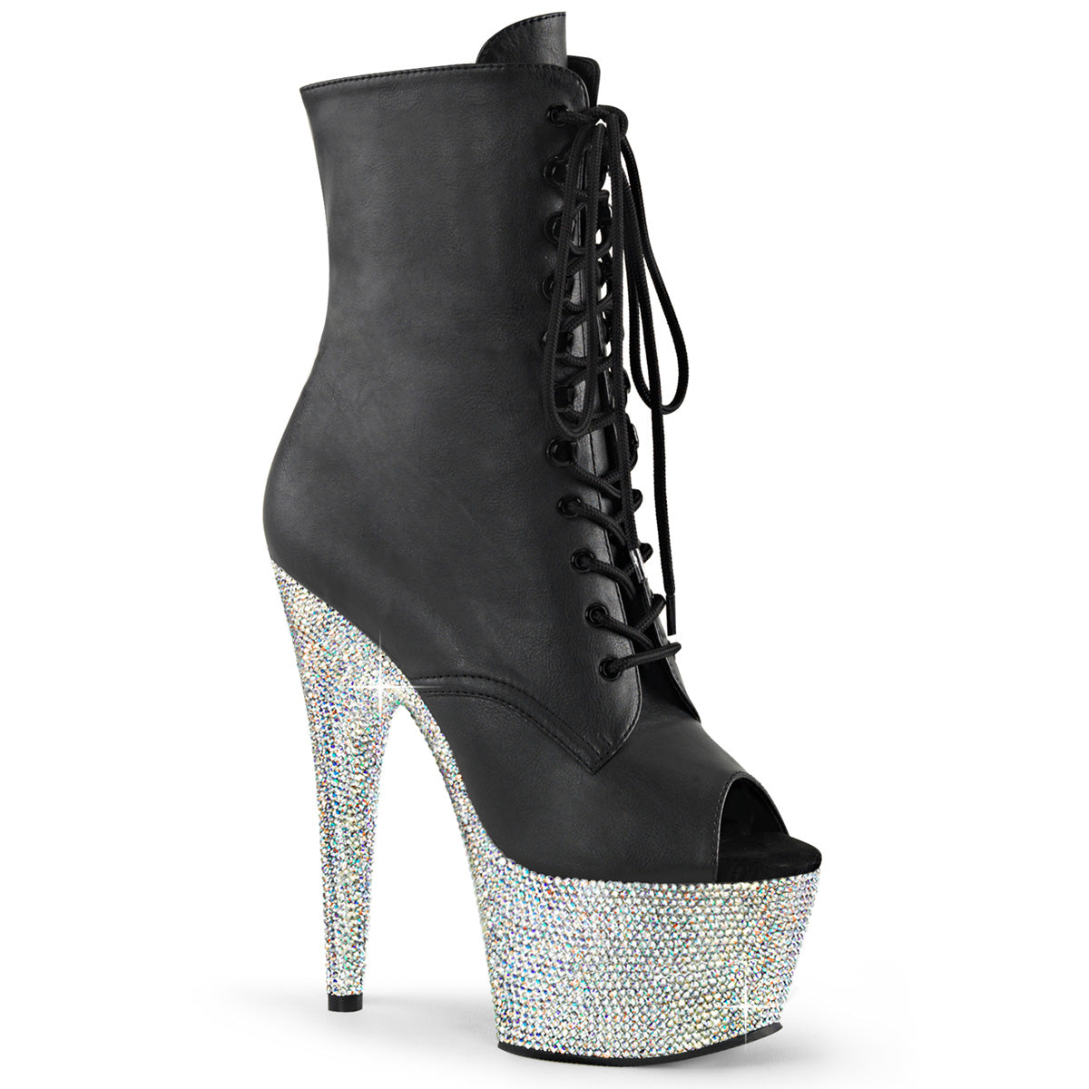 BEJEWELED-1021-7 Black Ankle Boots