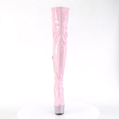 BEJEWELED-3000-7 Baby Pink Stretch Holo Patent/Baby Pink AB Rhinestones