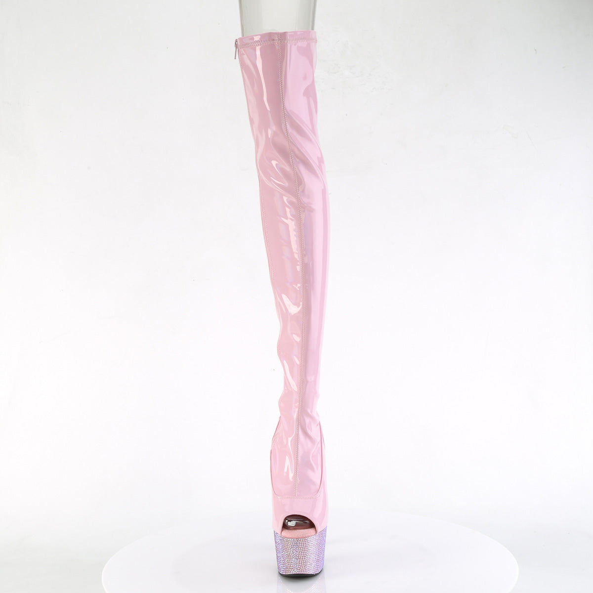 BEJEWELED-3011-7 Baby Pink Thigh Boots