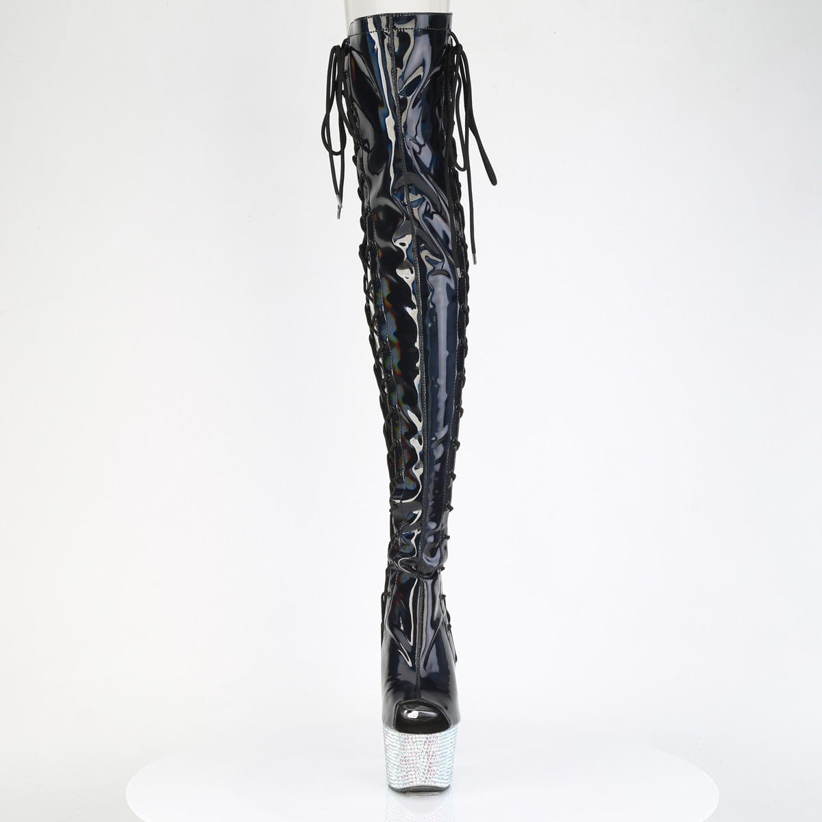 BEJEWELED-3052HG-7 Black Hologram Patent/Silver Multi Rhinestones Pleaser US Size (Women's): 5