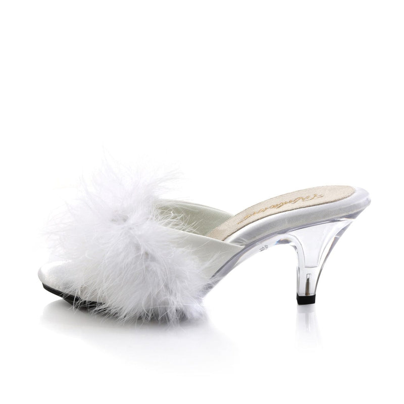 BELLE-301F White Pu-Fur/Clear CURRENT Fabulicious US Size (Women's): 5