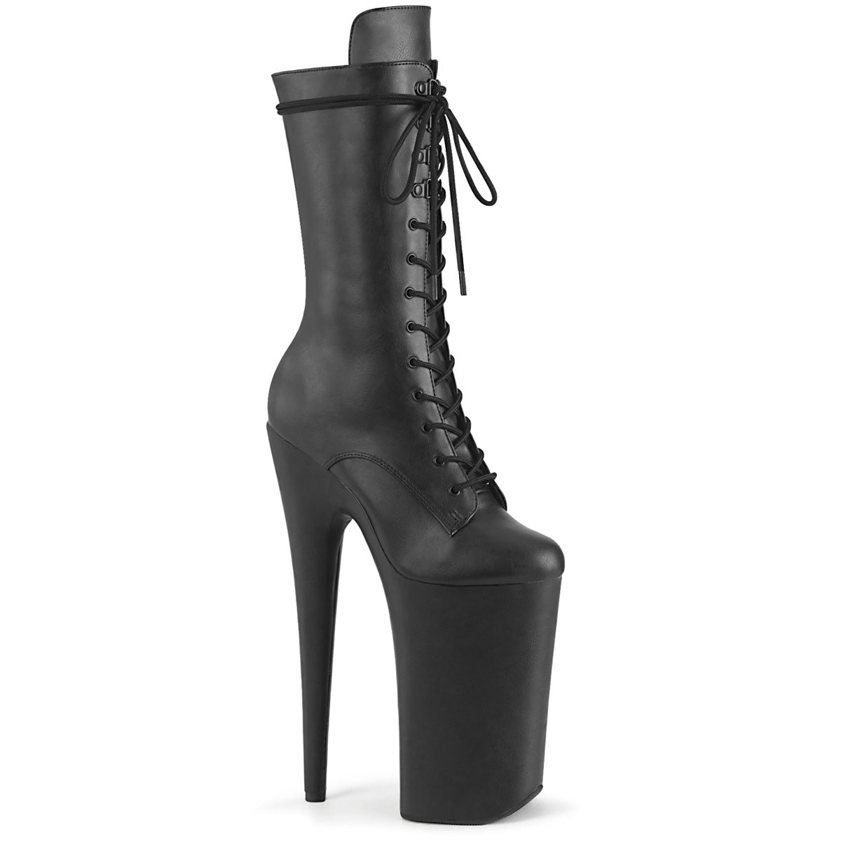 BEYOND-1050WR Black Faux Leather Boots