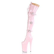 BEYOND-3028 Baby Pink Stretch Patent/Baby Pink Boot Pleaser US Size (Women's): 5
