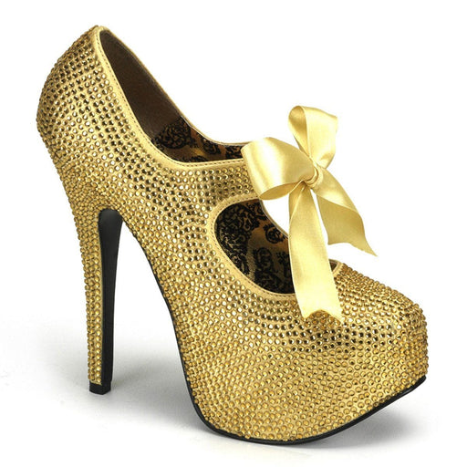 Bordello TEEZE-04R Pump (Gold Rhinestones)