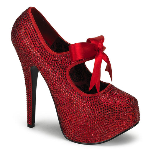 Bordello TEEZE-04R Pump (Red Rhinestones)