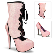 Bordello TEEZE-31G Pump (Baby Pink Mini Glitter)
