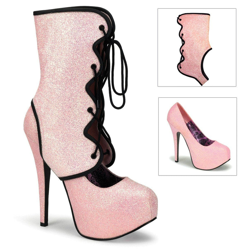 Bordello TEEZE-31G Pump (Baby Pink Mini Glitter)