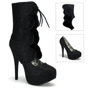 Bordello TEEZE-31G Pump (Black Mini Glitter)