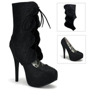Bordello TEEZE-31G Pump (Black Mini Glitter)