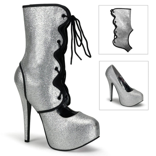 Bordello TEEZE-31G Pump (Silver Mini Glitter)