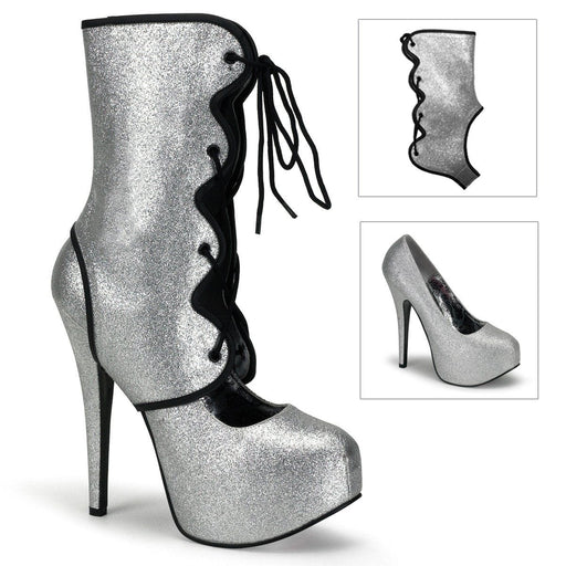 Bordello TEEZE-31G Pump (Silver Mini Glitter)