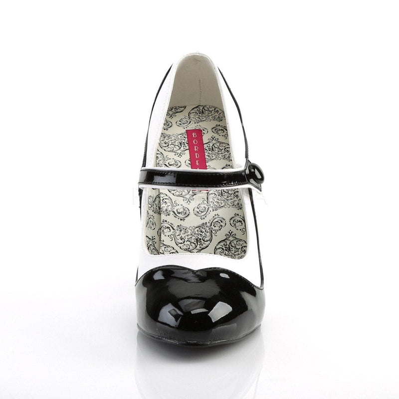 Bordello TEMPT-07 Mary Jane (Black-White Pu)